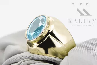 خاتم السمك 14 كارت من الذهب الأصفر حرف يدوية فينتاج vrc296y